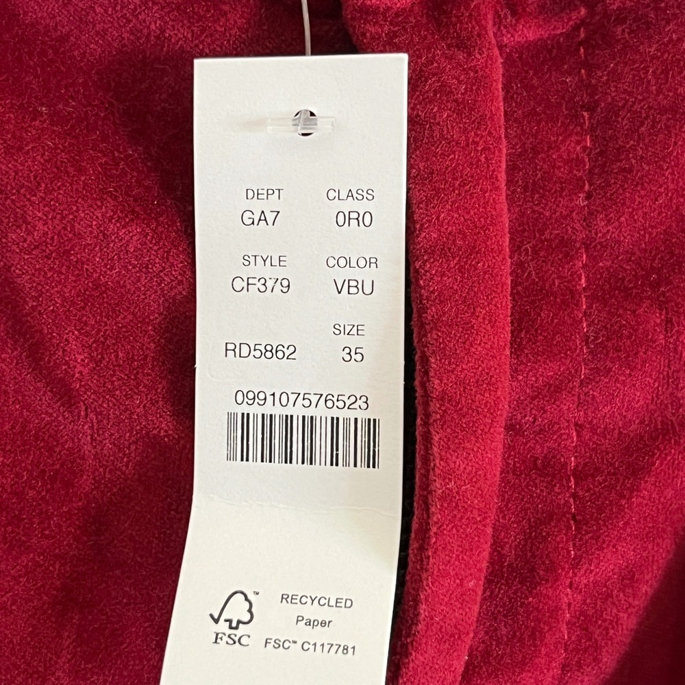 J. Crew Corduroy Lizzie Patch-Pocket Pants Women size 35 Red‎ Wide Leg Straight - Picture 9 of 12